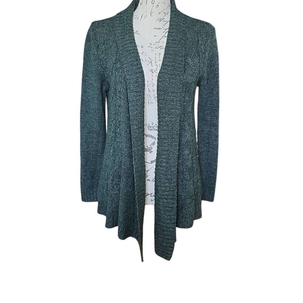 Market & Spruce Women's Size Large Dark Green Cardigan Sweater
